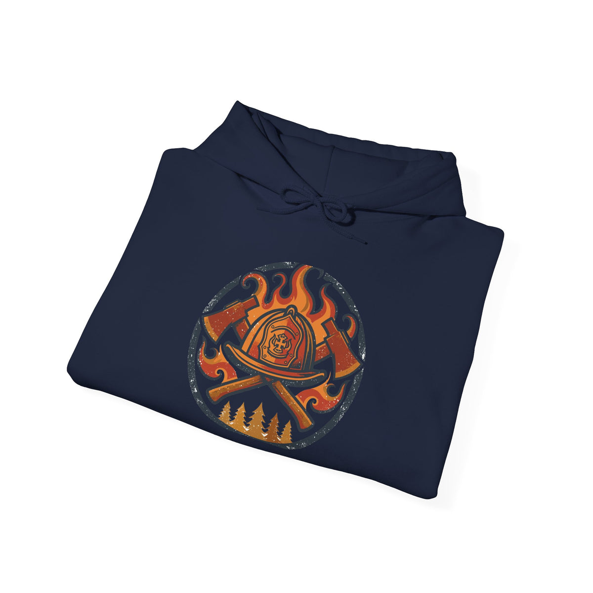 Ember Watch Hoodie — Vintage Firefighter Badge