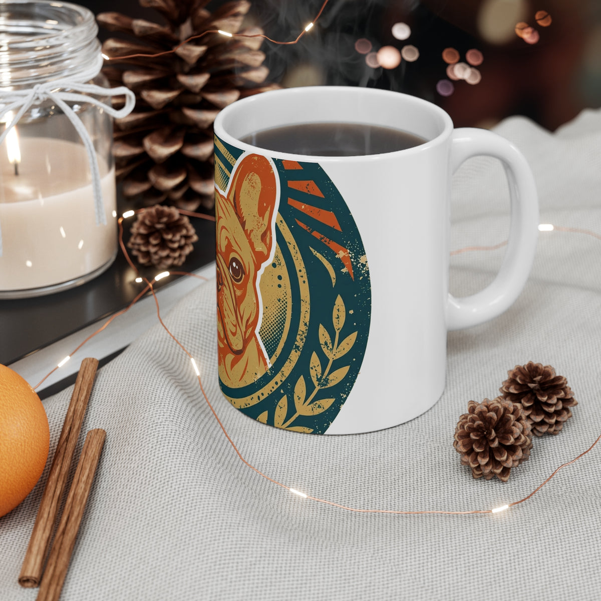 Bat Ears Mug — Vintage French Bulldog Badge