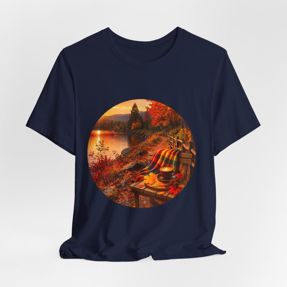 Autumn Lakeside Tee — Cozy Fall Picnic Scene
