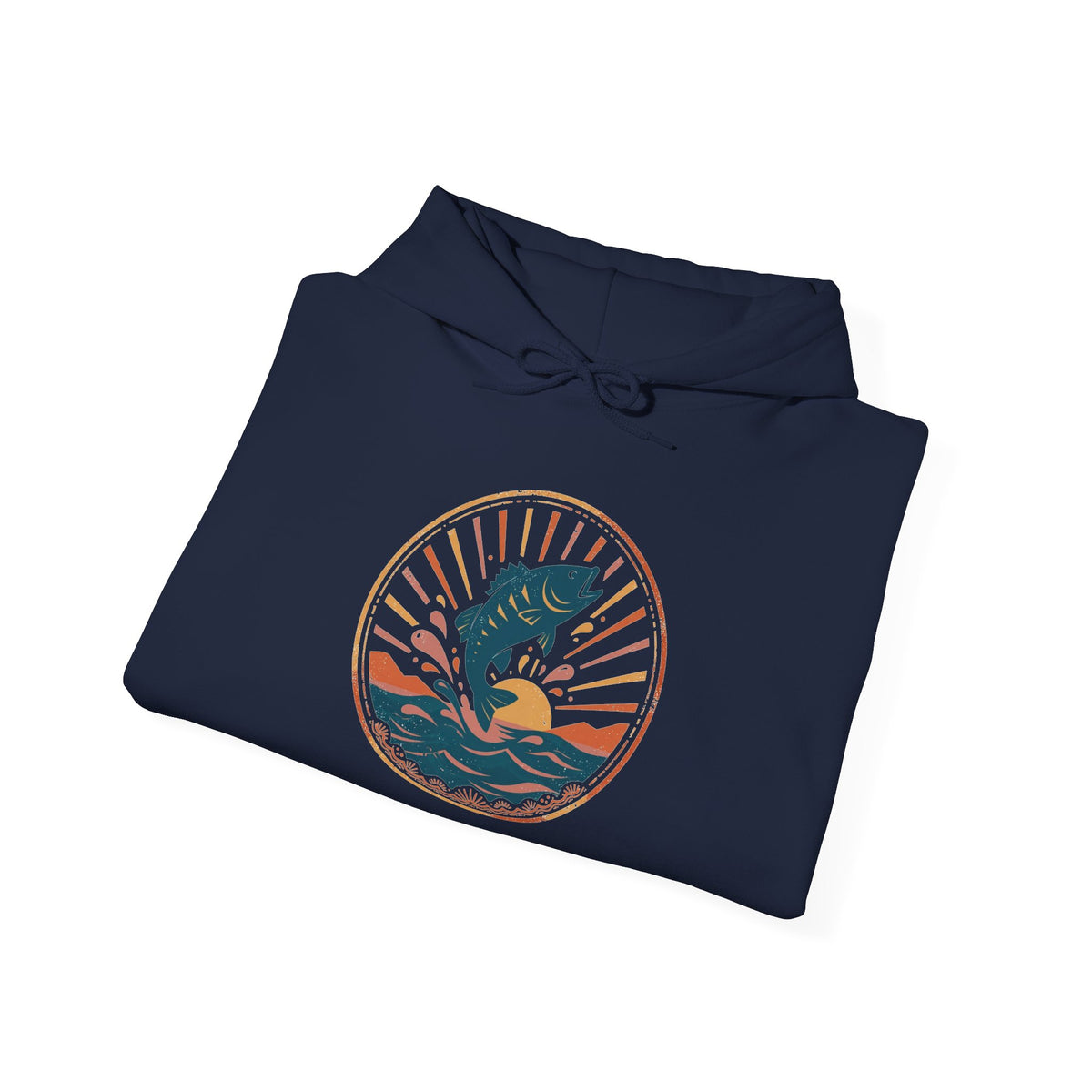 Sunset Bass Hoodie — Vintage Outdoor Badge
