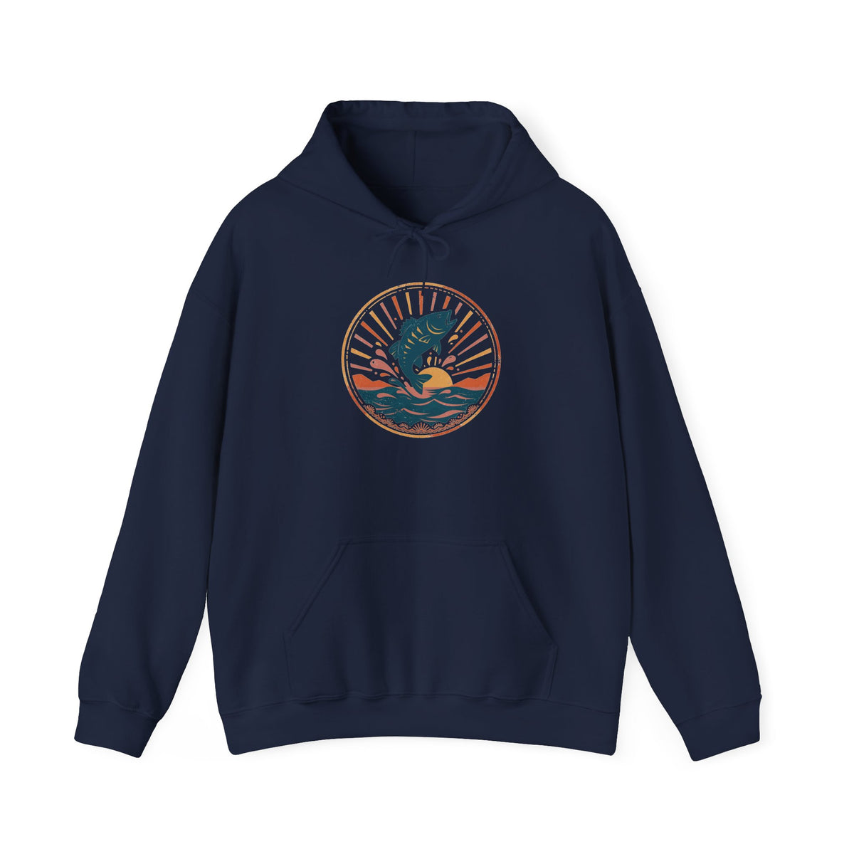 Sunset Bass Hoodie — Vintage Outdoor Badge