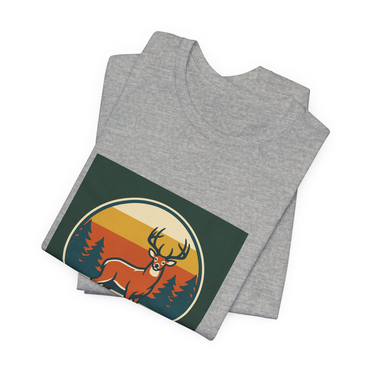 Retro Deer Graphic Tee — Vintage Sunset Buck T-Shirt