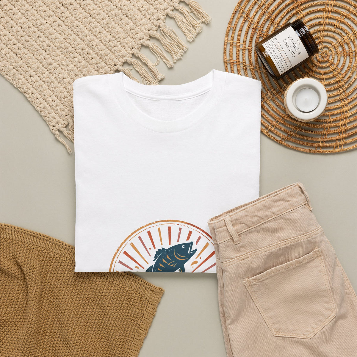 Sunset Bass Tee — Vintage Outdoor Badge