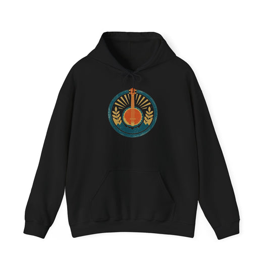 Dust & Strings Hoodie — Vintage Folk Badge