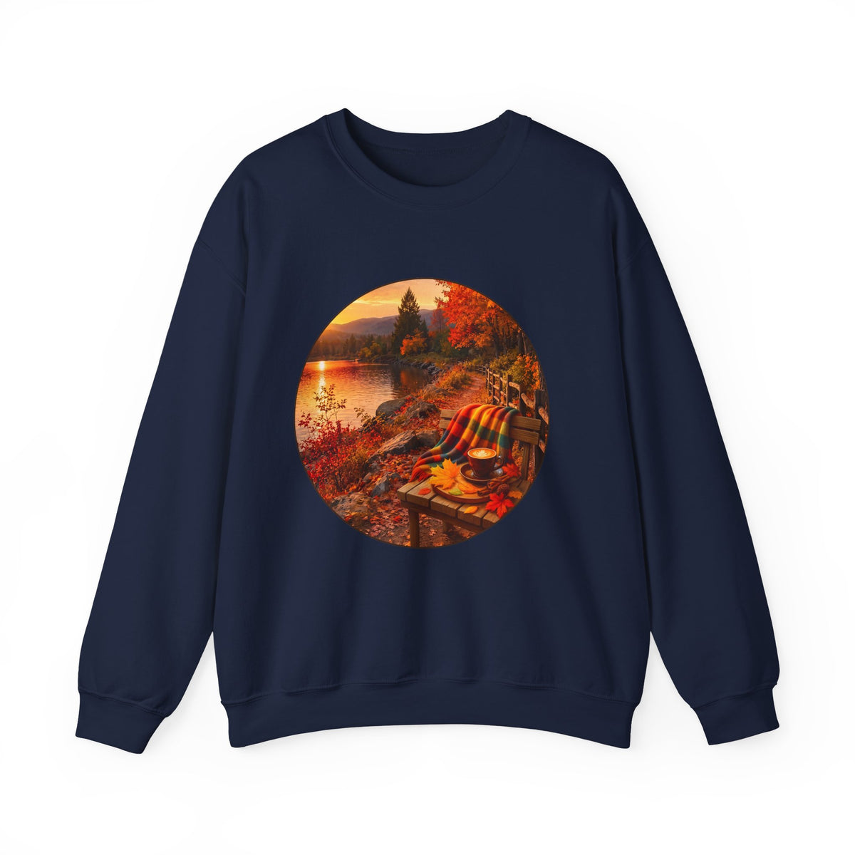 Autumn Lake Scenic Crewneck Sweatshirt