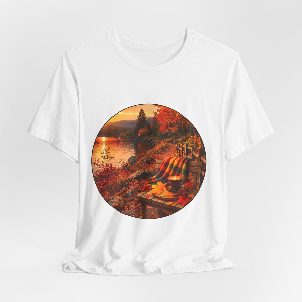 Autumn Lakeside Tee — Cozy Fall Picnic Scene