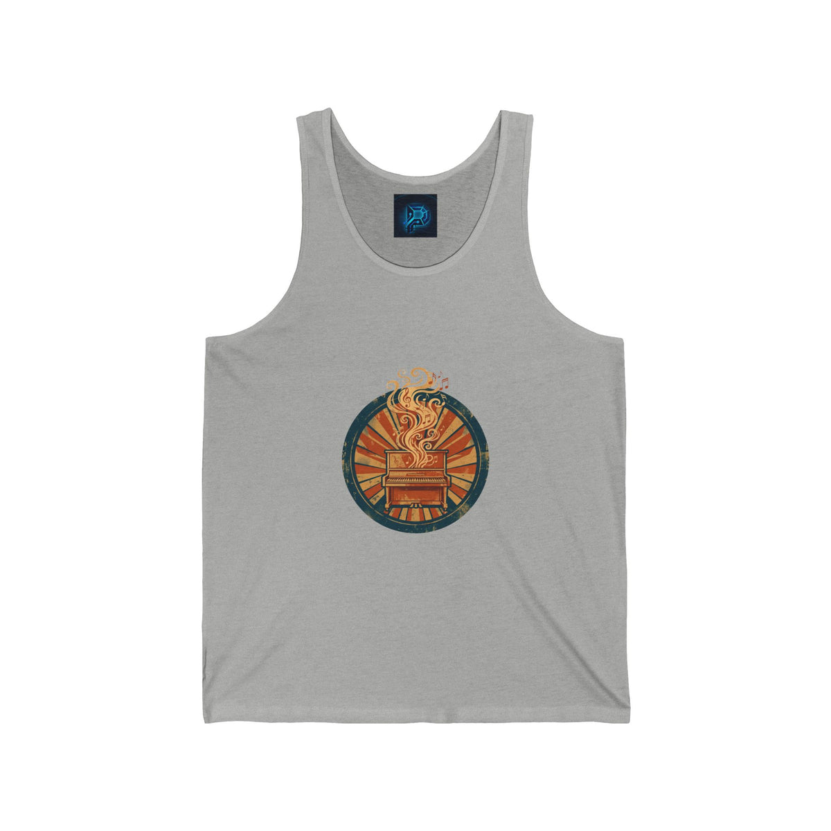 Keys & Ivory Tank — Vintage Piano Badge