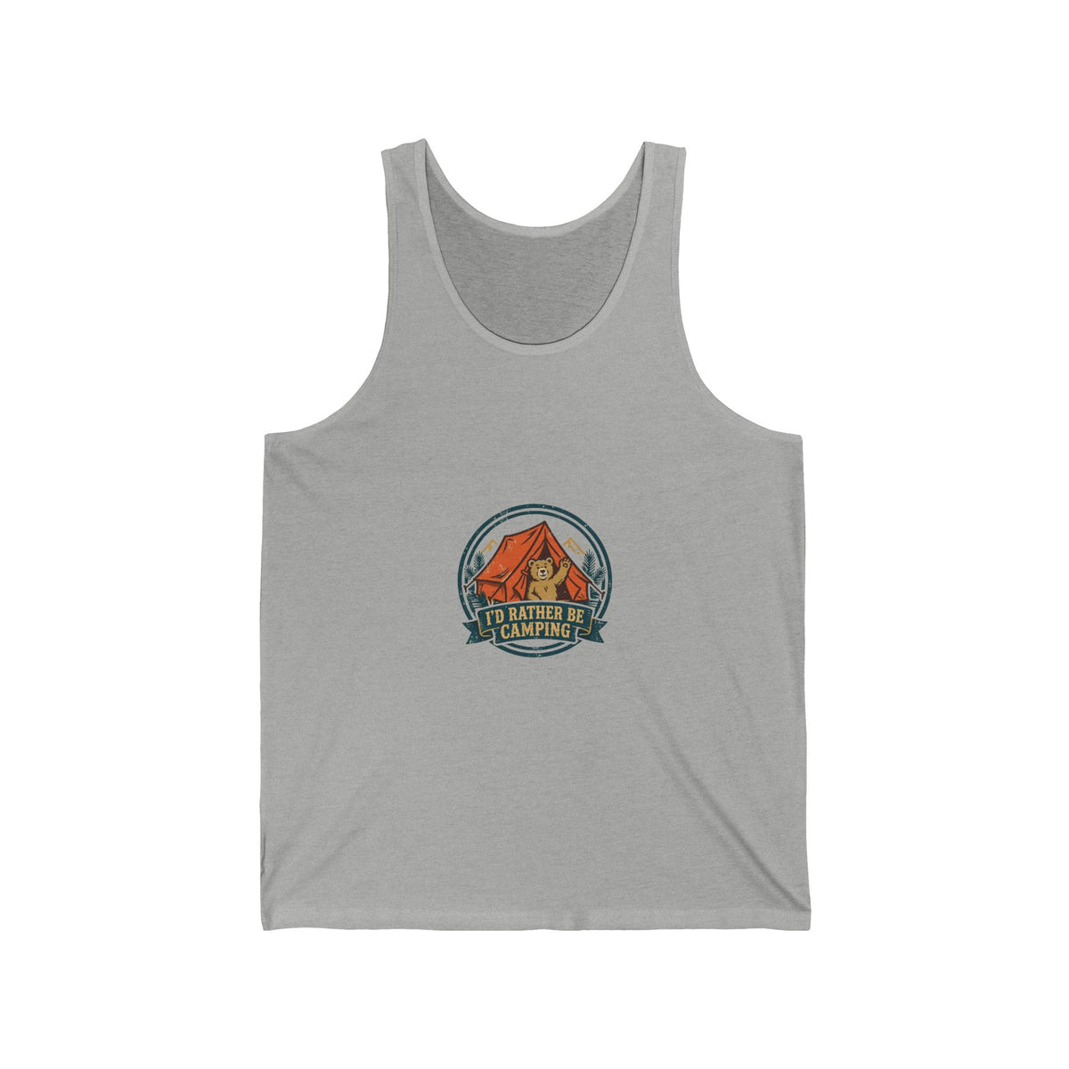Rather Be Camping Tank — Funny Outdoors Badge