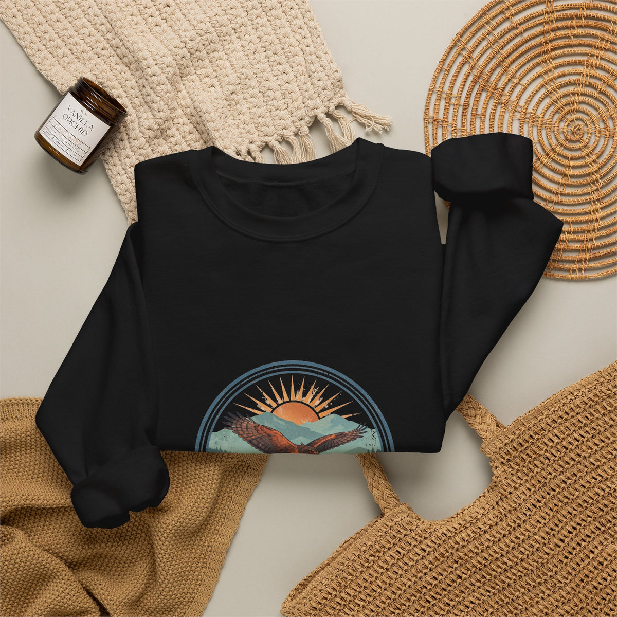 Hawk Watch Crewneck — Vintage Outdoor Badge