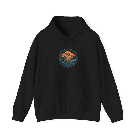 Drift & Cast Hoodie — Vintage Fly Fishing Badge