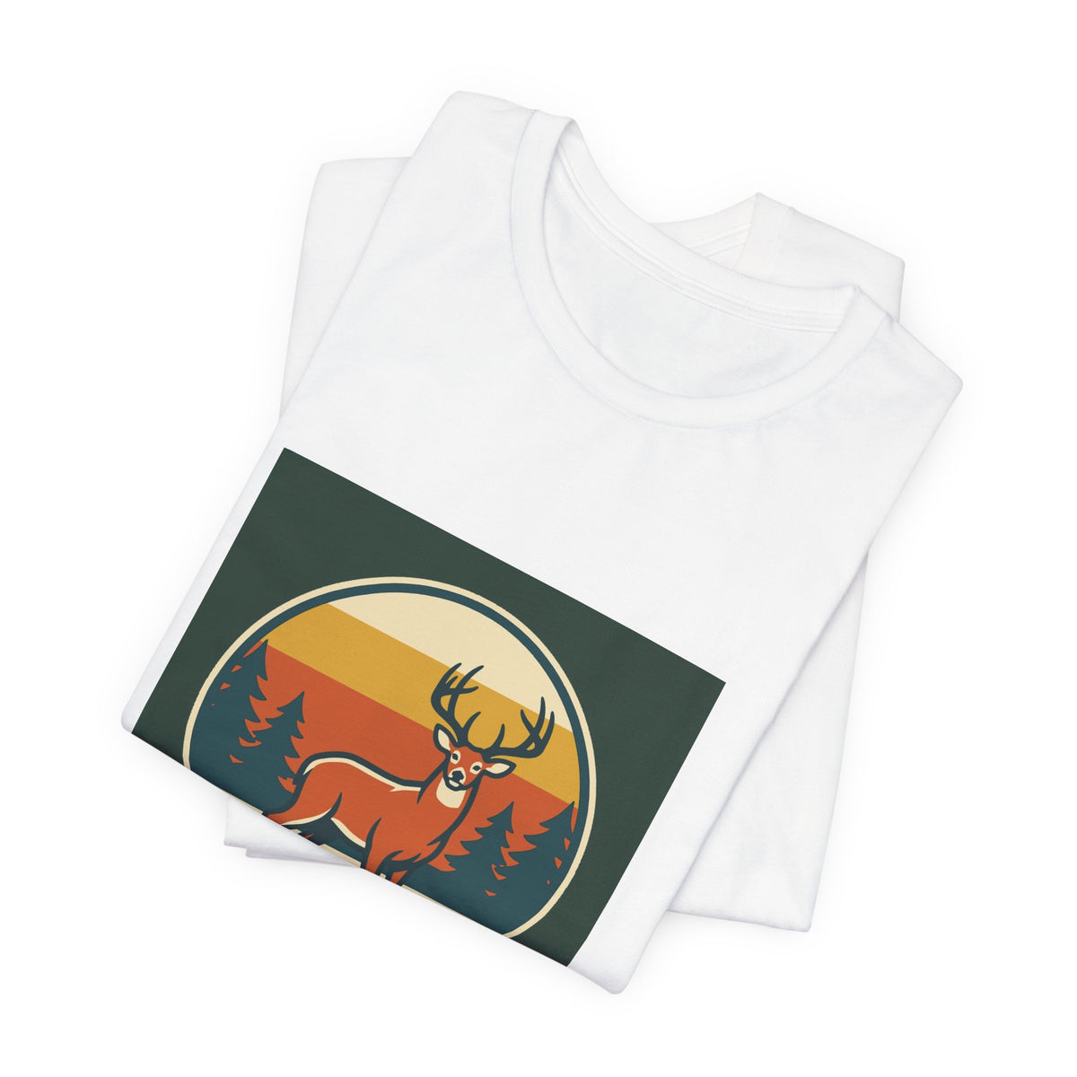Retro Deer Graphic Tee — Vintage Sunset Buck T-Shirt