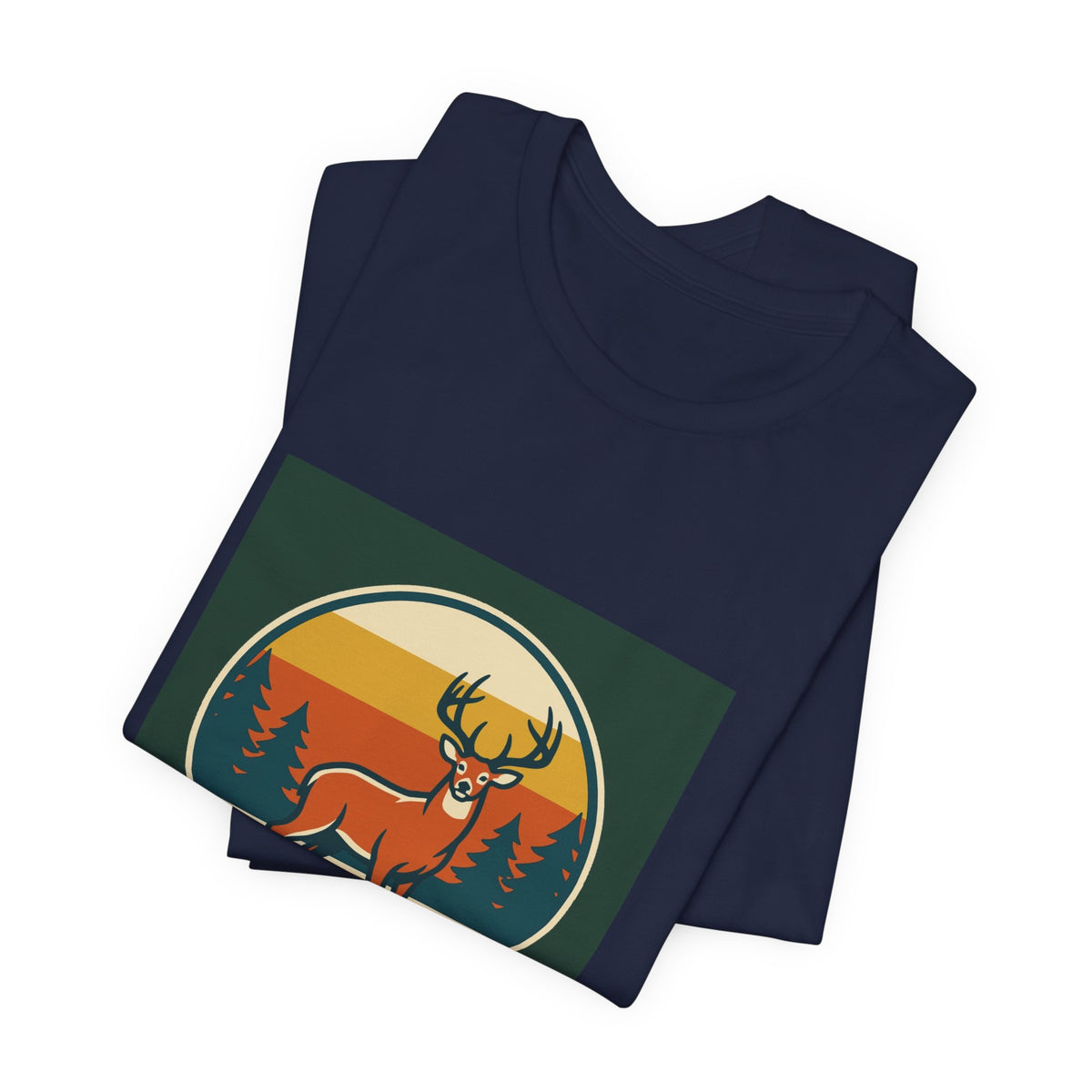 Retro Deer Graphic Tee — Vintage Sunset Buck T-Shirt