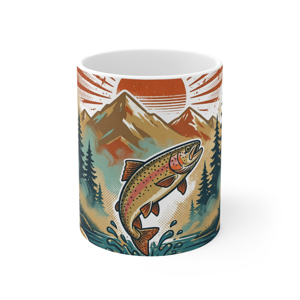 Rise & Strike Mug — Vintage Trout Badge