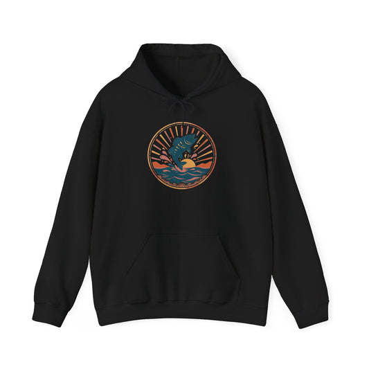 Sunset Bass Hoodie — Vintage Outdoor Badge