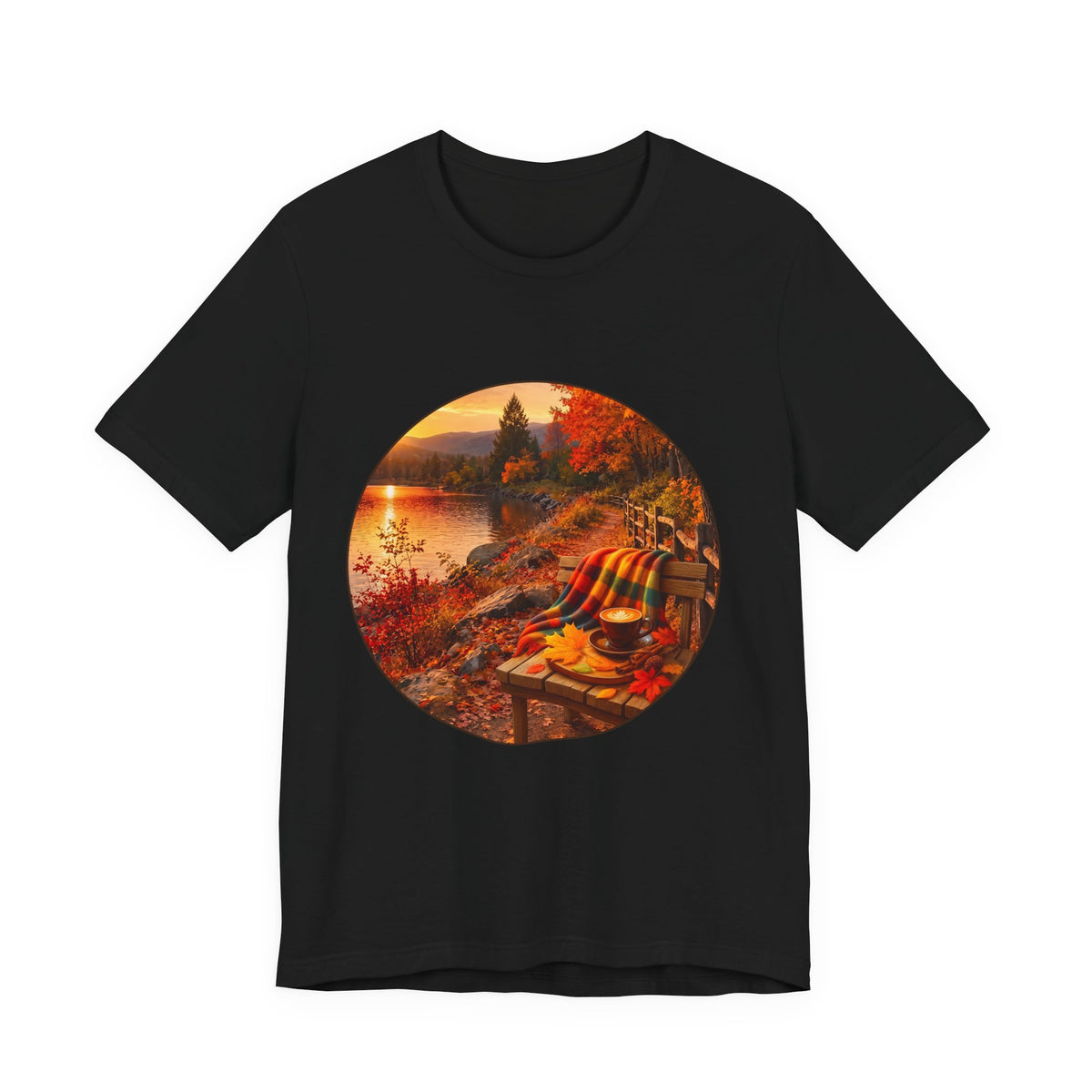 Autumn Lakeside Tee — Cozy Fall Picnic Scene