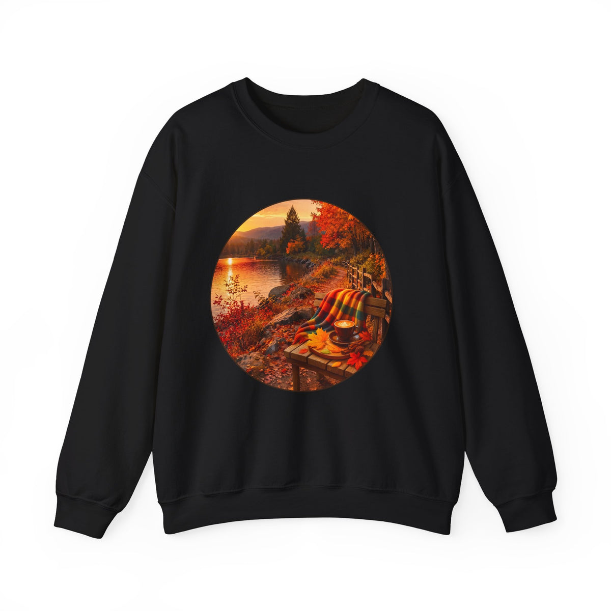 Autumn Lake Scenic Crewneck Sweatshirt