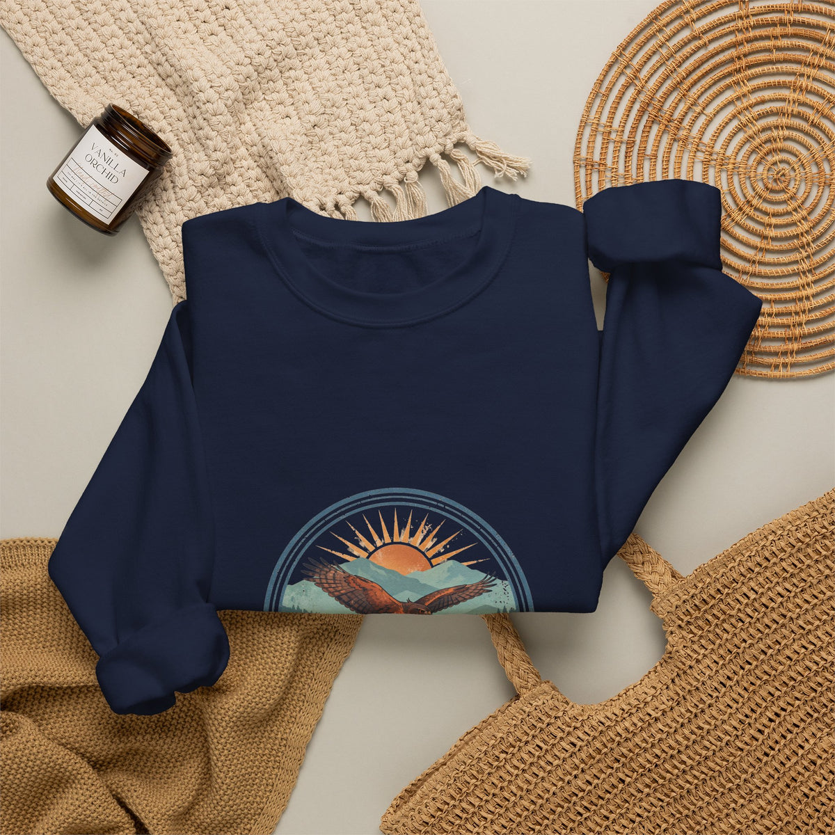 Hawk Watch Crewneck — Vintage Outdoor Badge