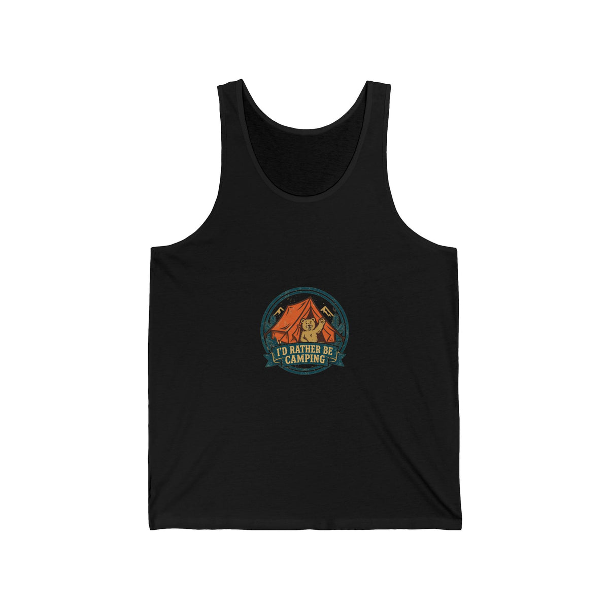 Rather Be Camping Tank — Funny Outdoors Badge
