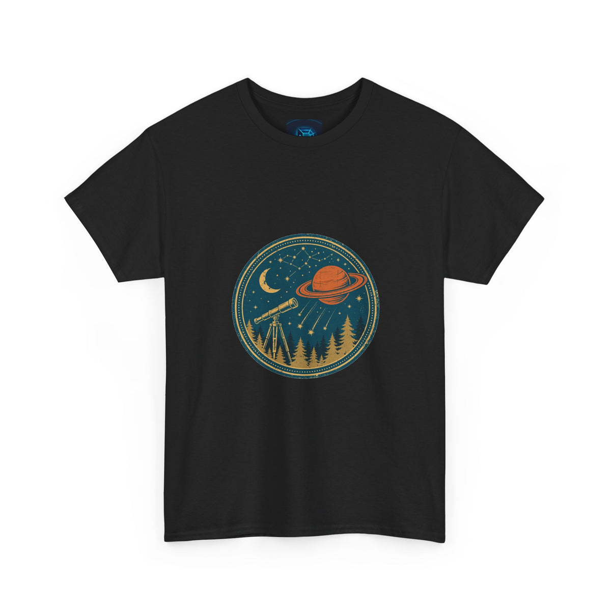 Night Sky Watcher Tee — Vintage Stargazing Badge
