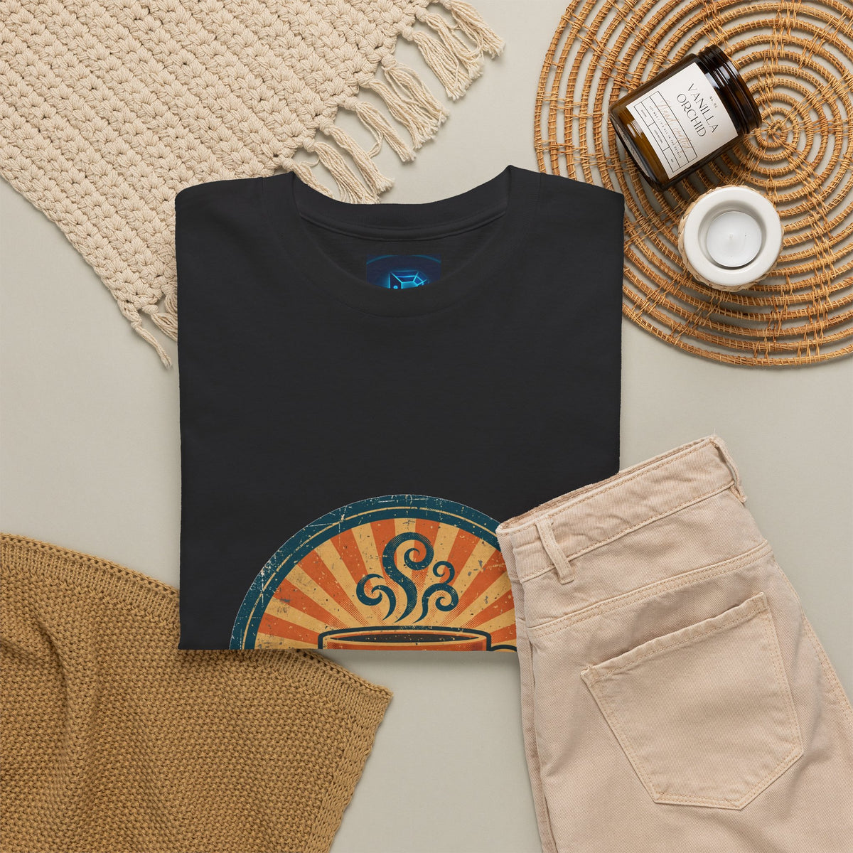 Decaf? Never Heard of Her Tee — Funny Coffee Badge