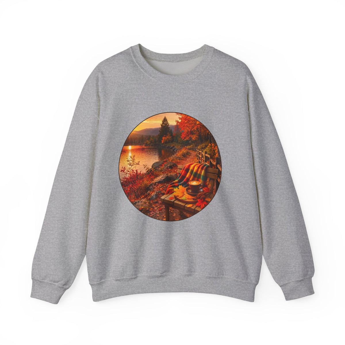 Autumn Lake Scenic Crewneck Sweatshirt