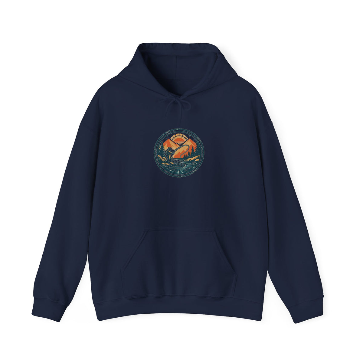 Drift & Cast Hoodie — Vintage Fly Fishing Badge