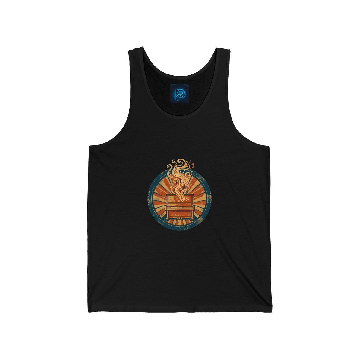 Keys & Ivory Tank — Vintage Piano Badge