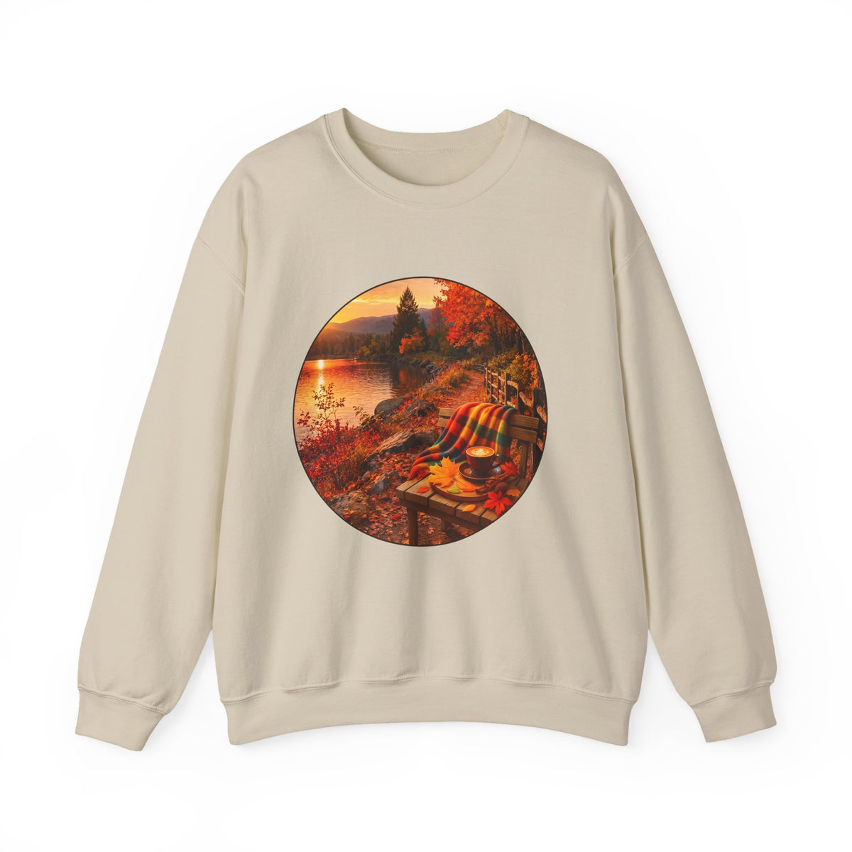 Autumn Lake Scenic Crewneck Sweatshirt