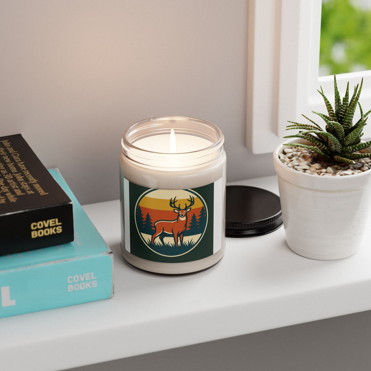 Deer Cabin Scented Soy Candle — 9oz Rustic Woodland Aroma