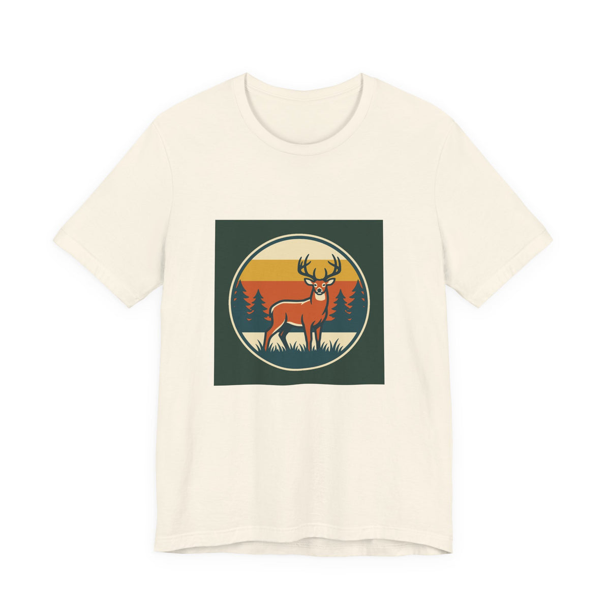 Retro Deer Graphic Tee — Vintage Sunset Buck T-Shirt