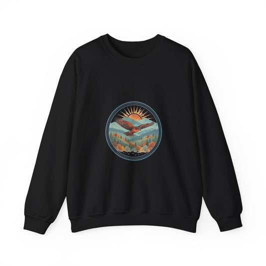 Hawk Watch Crewneck — Vintage Outdoor Badge