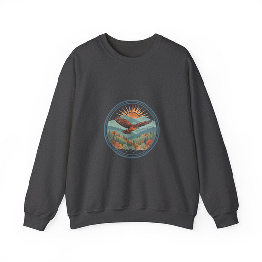 Hawk Watch Crewneck — Vintage Outdoor Badge