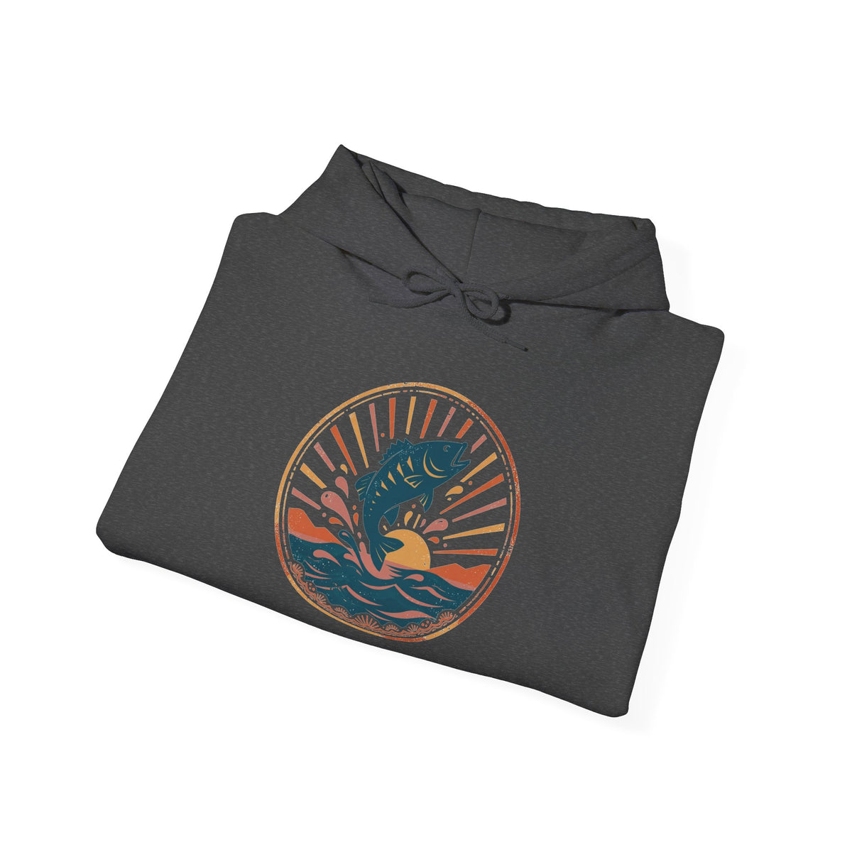 Sunset Bass Hoodie — Vintage Outdoor Badge
