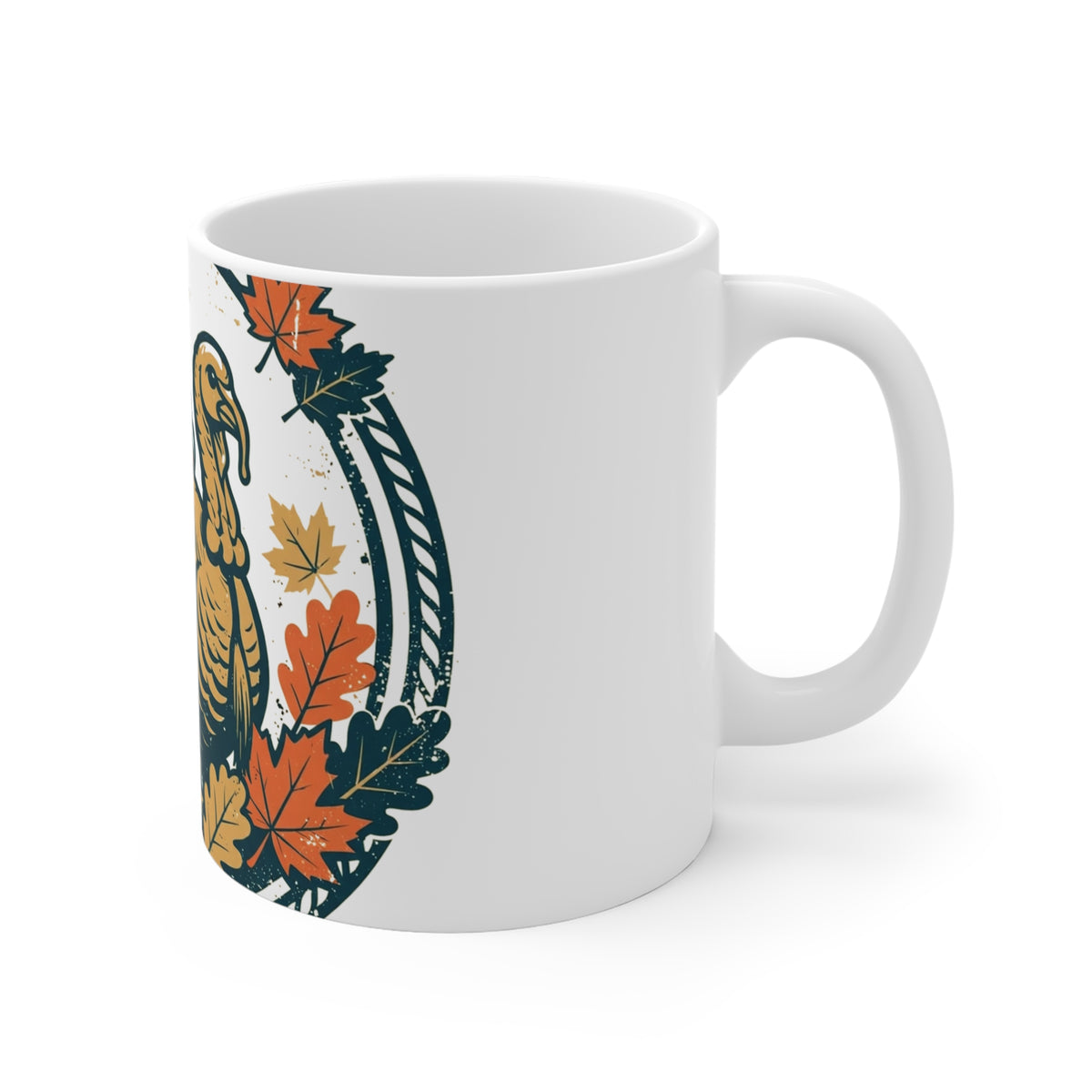 Gather Round Mug — Vintage Thanksgiving Badge