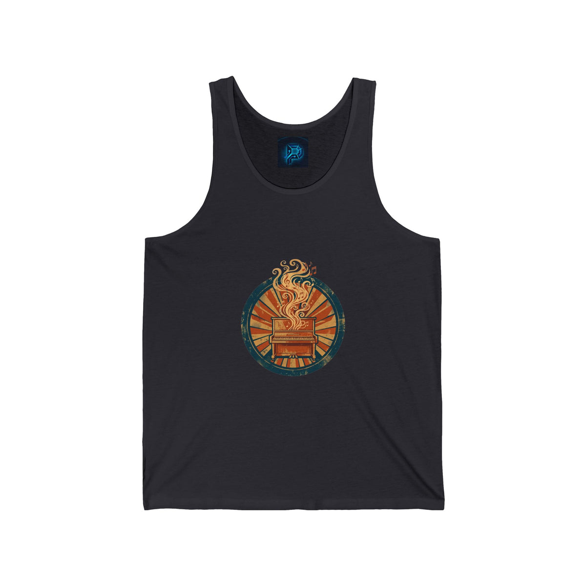 Keys & Ivory Tank — Vintage Piano Badge