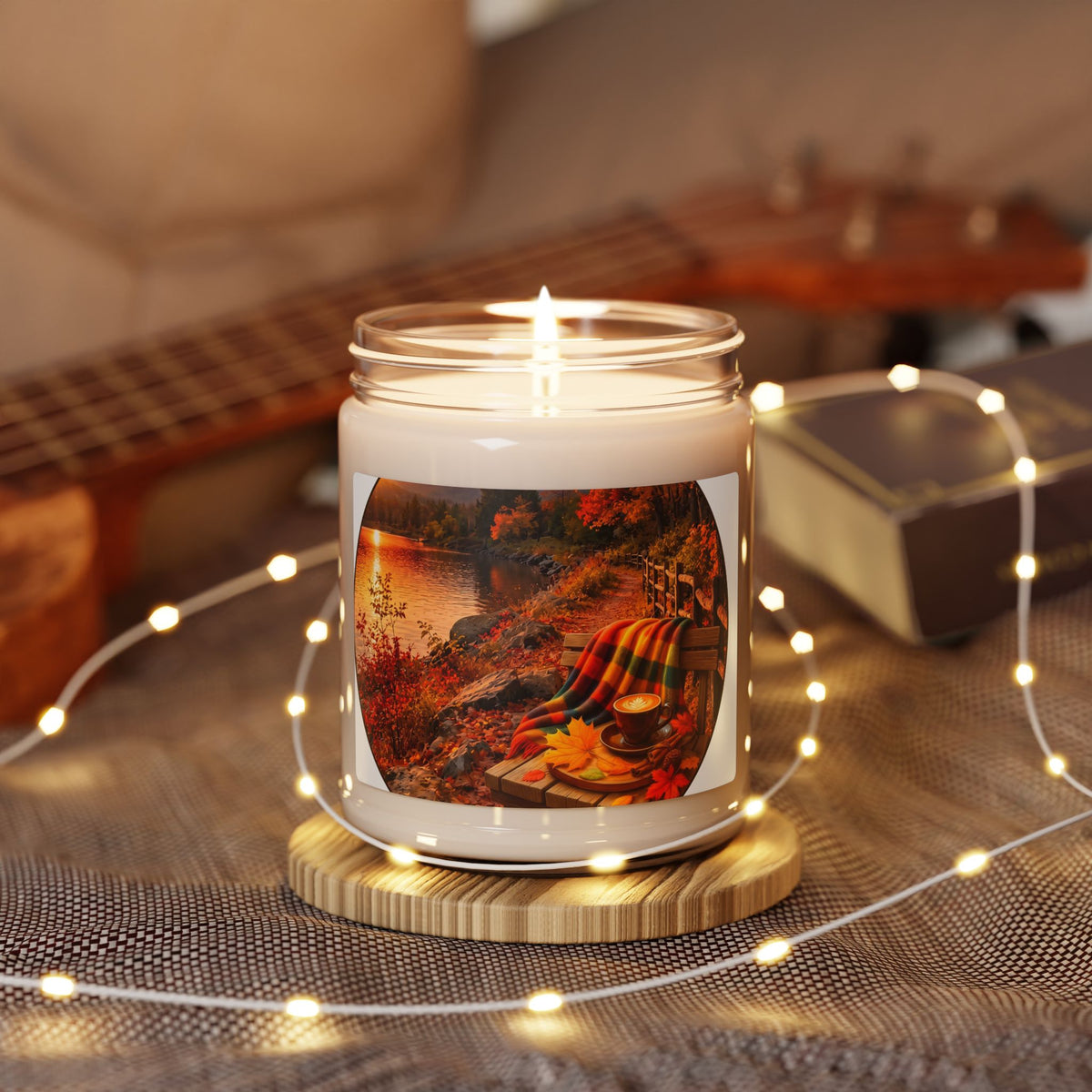 Autumn Lakeside Soy Candle — Cozy Fall Scented 9oz