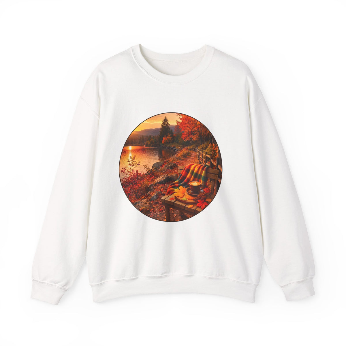 Autumn Lake Scenic Crewneck Sweatshirt