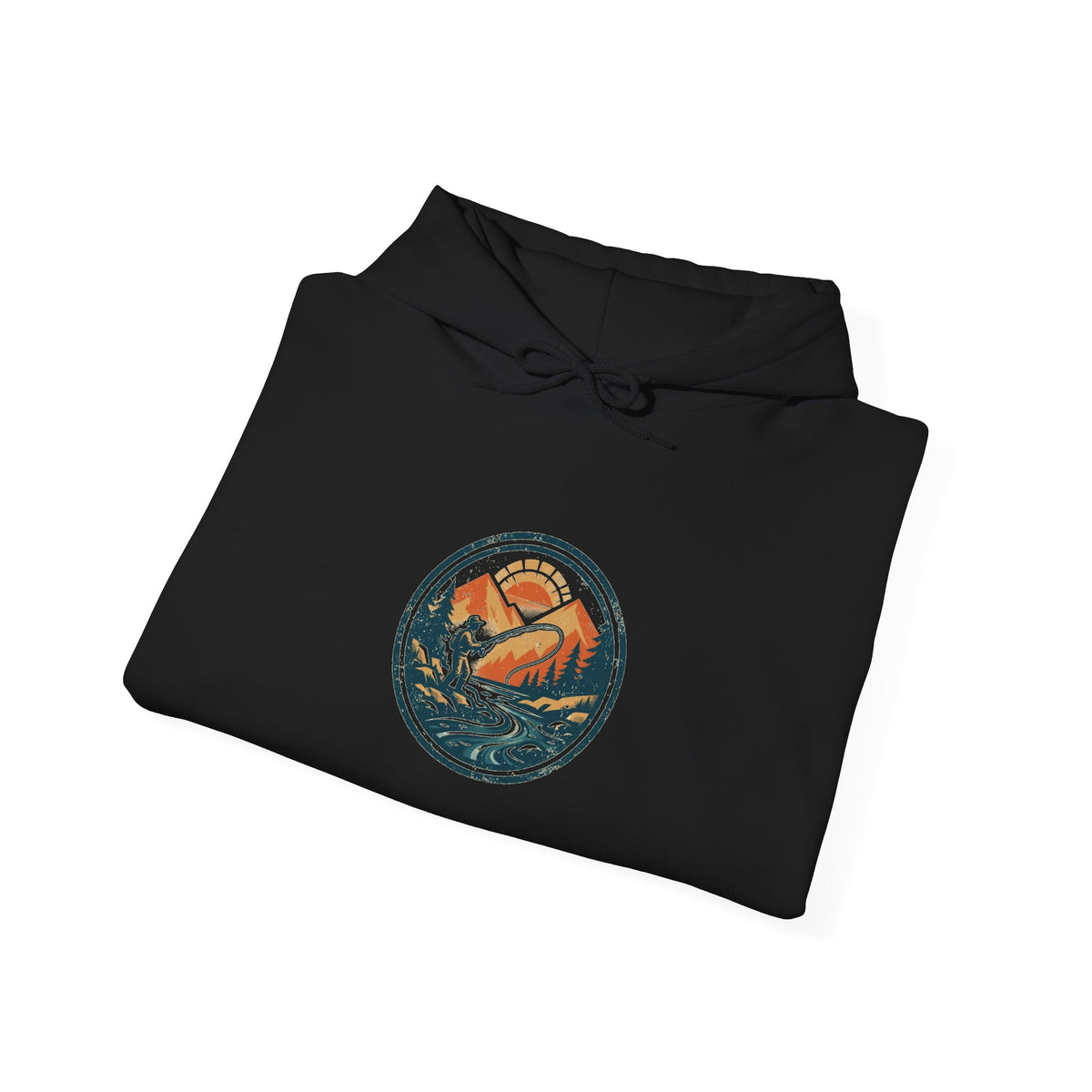 Drift & Cast Hoodie — Vintage Fly Fishing Badge