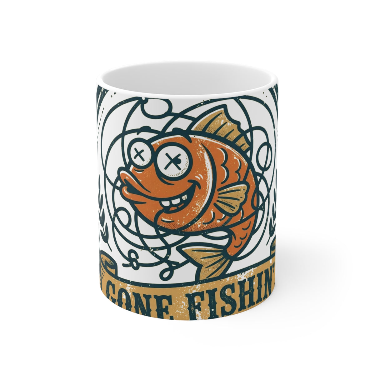 Gone Fishin' Mug — Funny Angler Badge