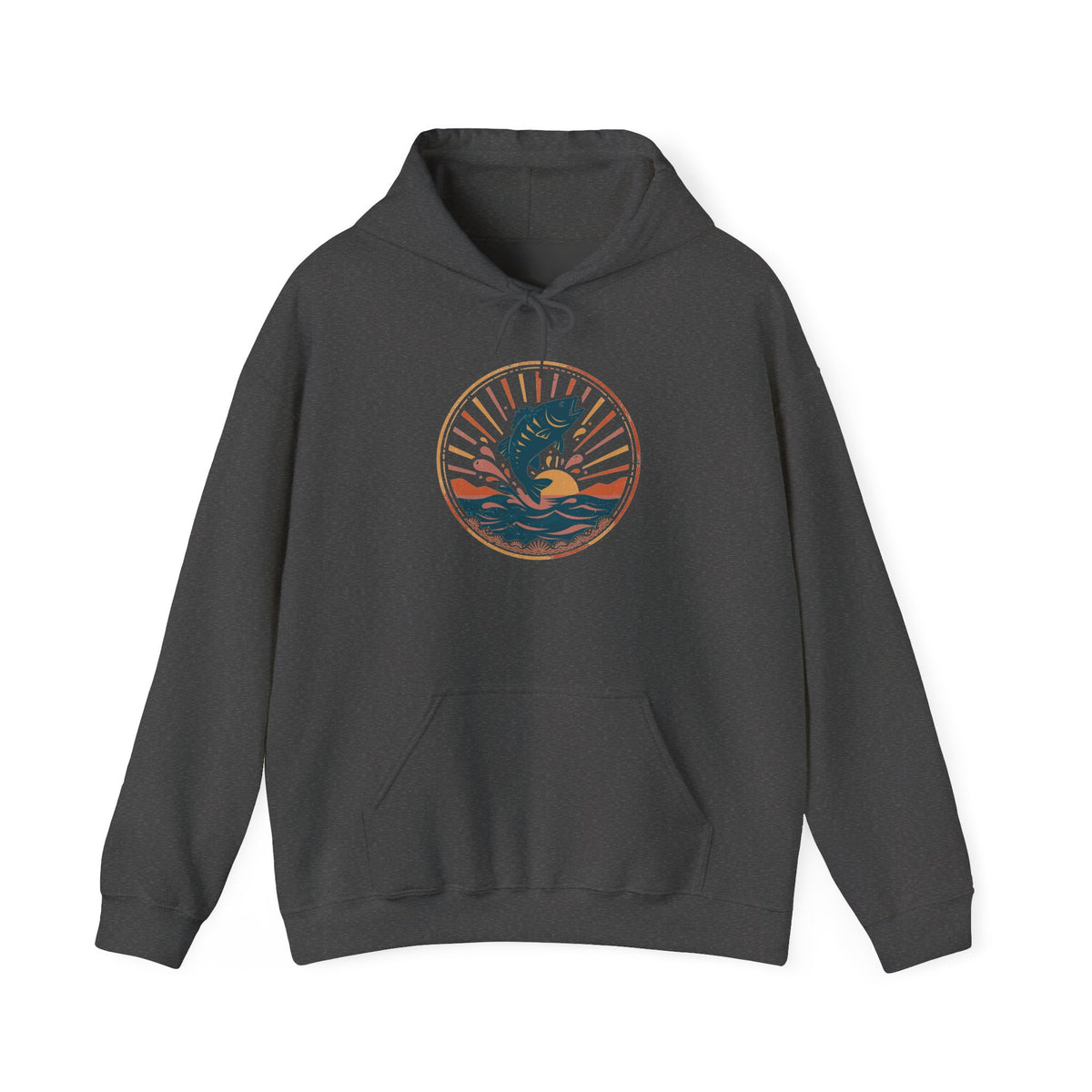 Sunset Bass Hoodie — Vintage Outdoor Badge