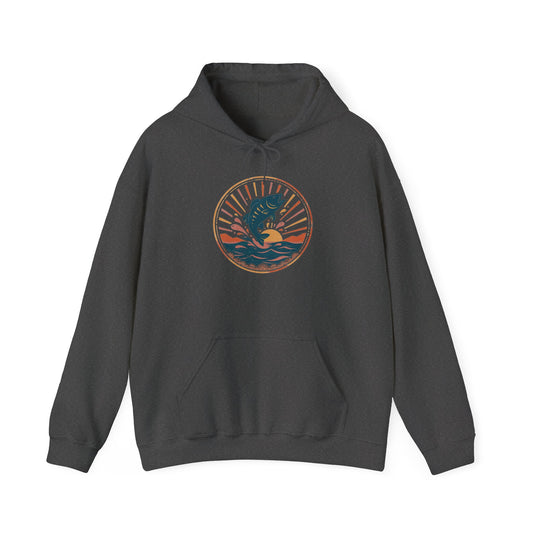 Sunset Bass Hoodie — Vintage Outdoor Badge