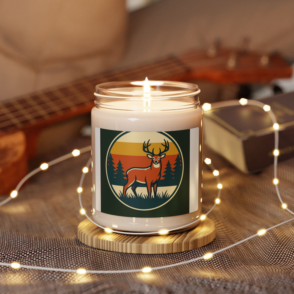 Deer Cabin Scented Soy Candle — 9oz Rustic Woodland Aroma
