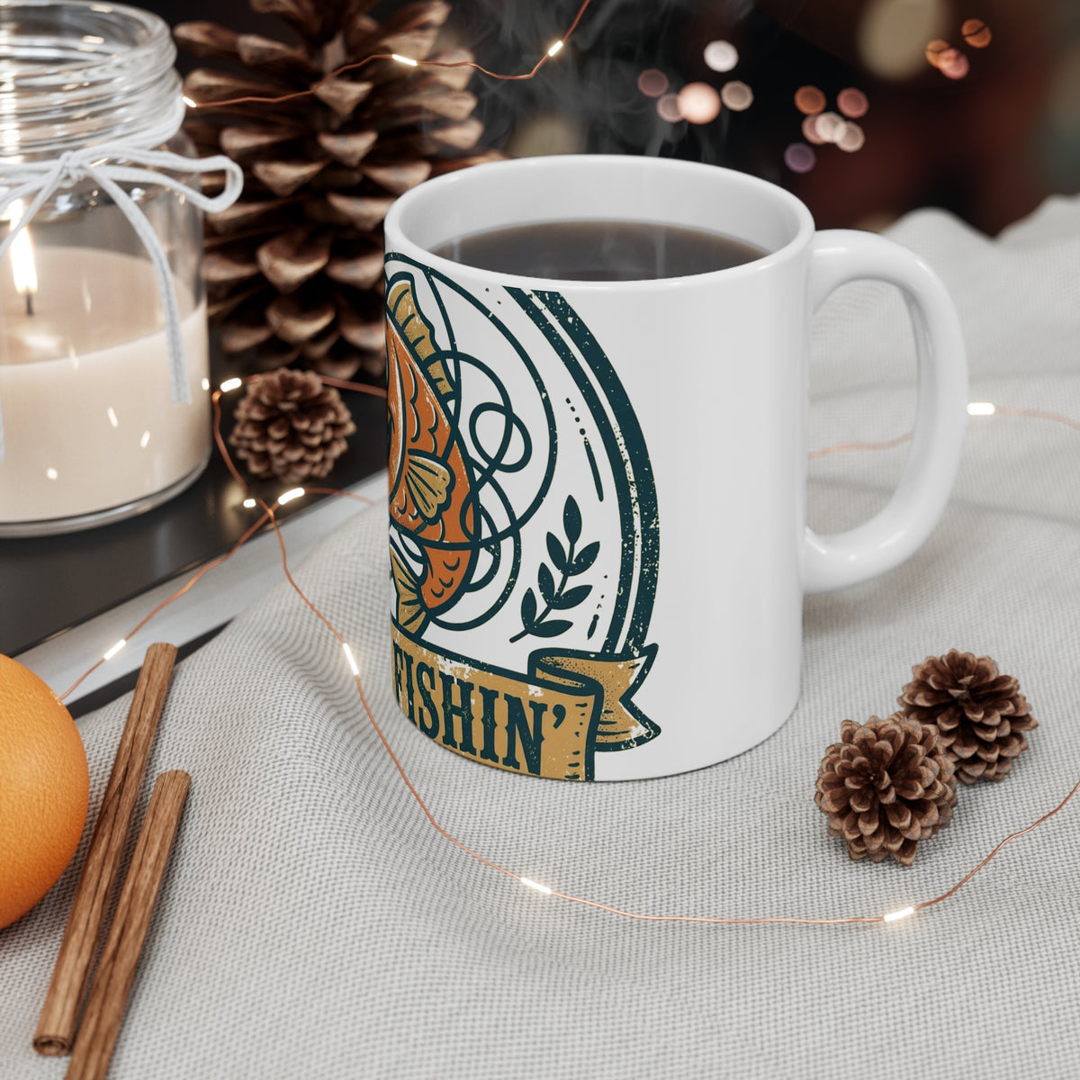 Gone Fishin' Mug — Funny Angler Badge